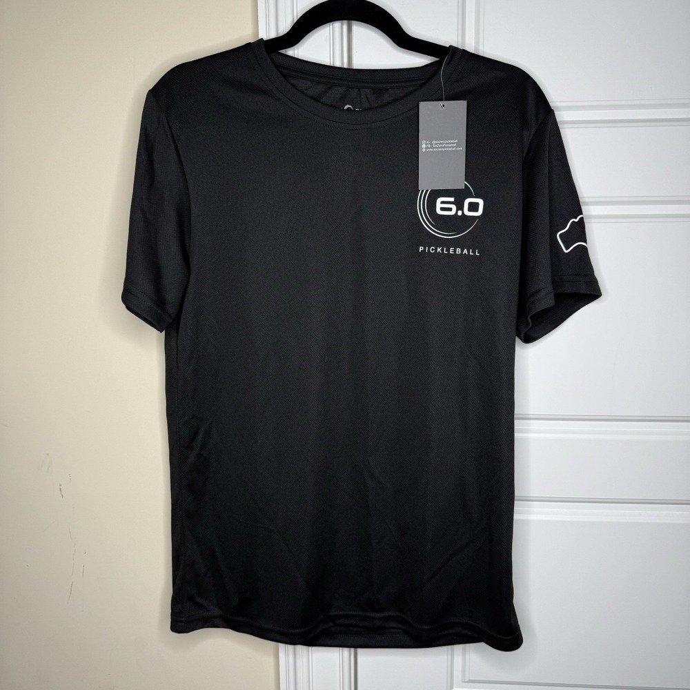 Six Zero T-Shirt Men's Small Black Pickleball Go Next Level Performance 6.0 NEW